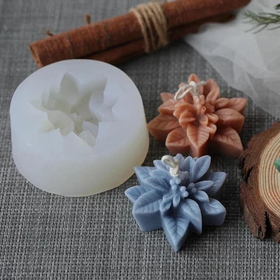 Soap Making Gel - 크리스마스 꽃 실리콘 몰드 DIY 아로마테라피