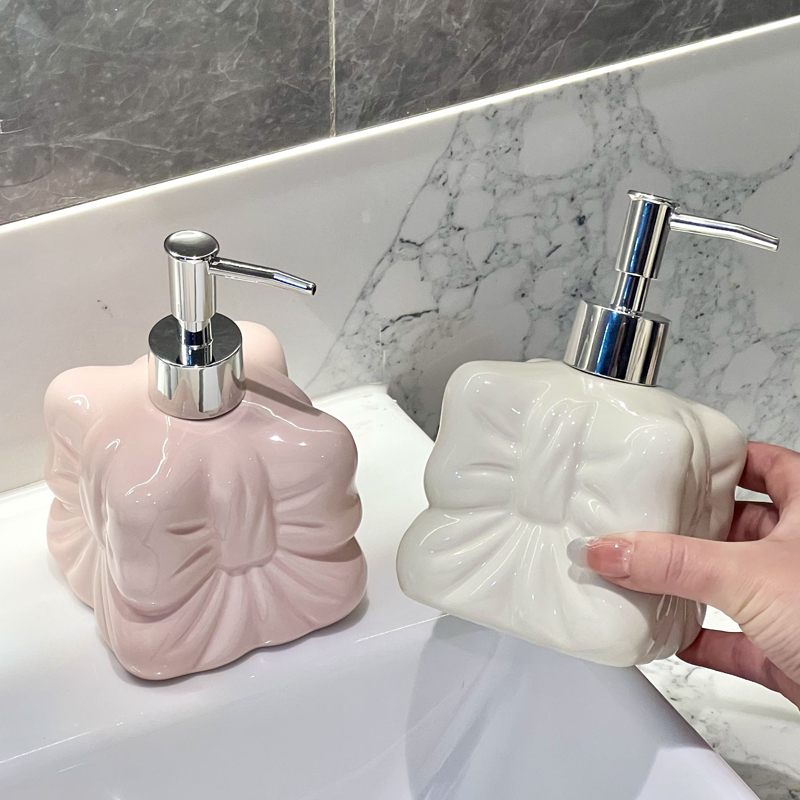 Soap Making Jug - 귀여운 리본 모양 세라믹 병, 리본