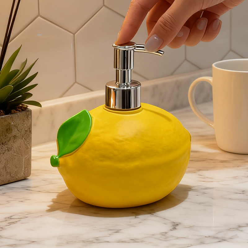 Soap Making Jug - 귀여운 레몬 모양의 수지 비누 디스펜서