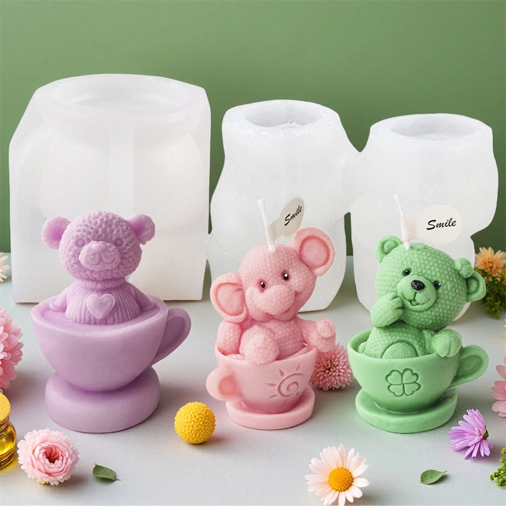Soap Making Jug - 테디베어 컵 실리콘 몰드 만화 곰