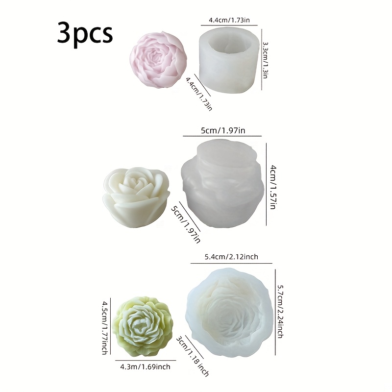 꽃무늬 실리콘 양초 몰드 3세트, 향초, 비누 및 석고 - Soap Making Gel 리뷰 및 가격