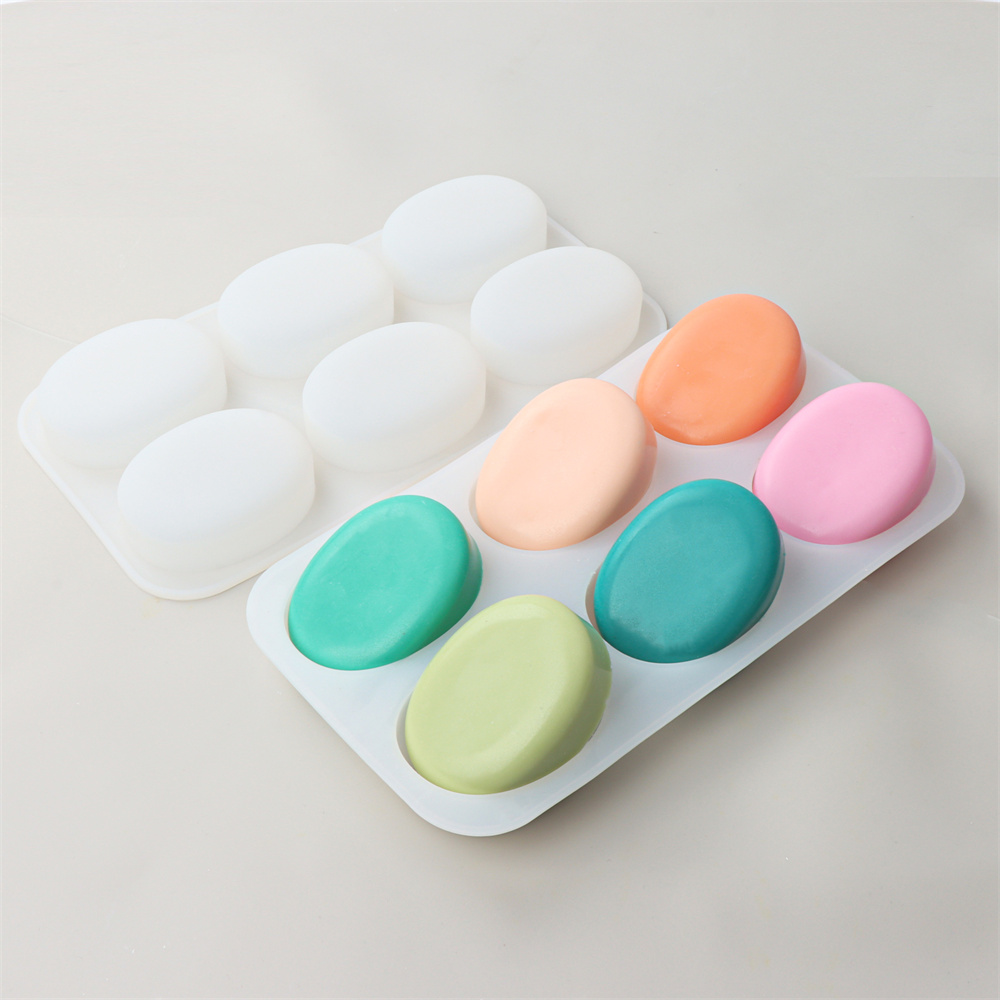 6 구멍 라운드 타원형 실리콘 비누 금형 DIY 플랫  - Soap Making Kit For Beginners 리뷰 및 가격
