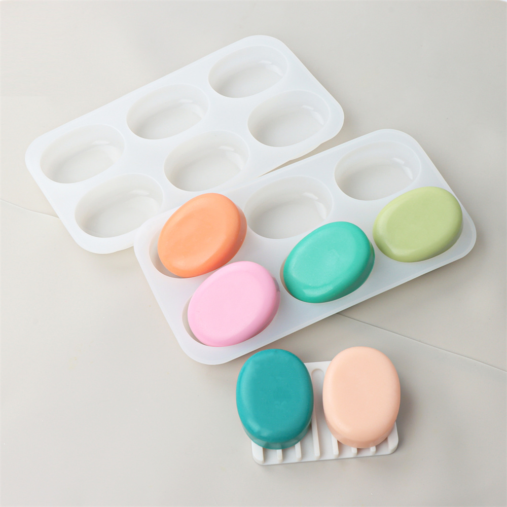 6 구멍 라운드 타원형 실리콘 비누 금형 DIY 플랫  - Soap Making Kit For Beginners 리뷰 및 가격