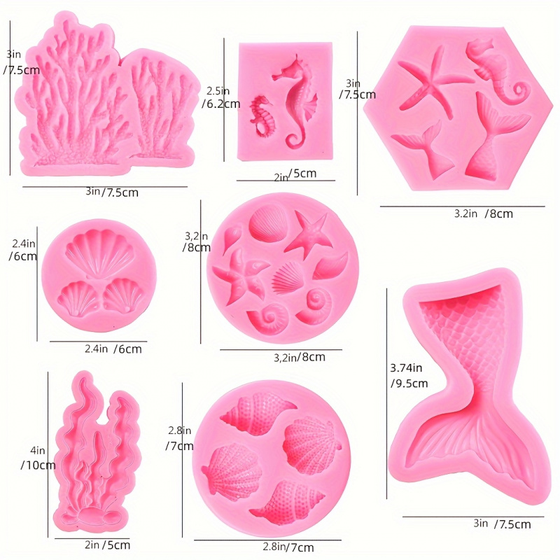 세트 8개의 요정 모양 실리콘 몰드, 바다 테마 초콜릿 - Soap Making Gel 리뷰 및 가격