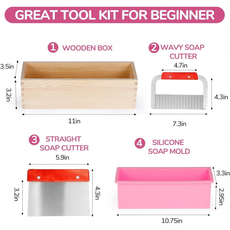 1개의 42온스 비누 몰드(나무 상자 포함), 수제 비 - Soap Making Gel 리뷰 및 가격