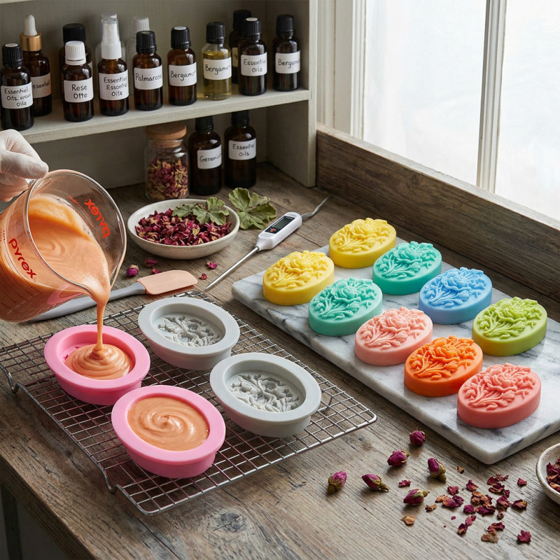 4개의 꽃 모양 실리콘 몰드, 쉽게 탈형이 가능하고 재 - Soap Making Gel 리뷰 및 가격