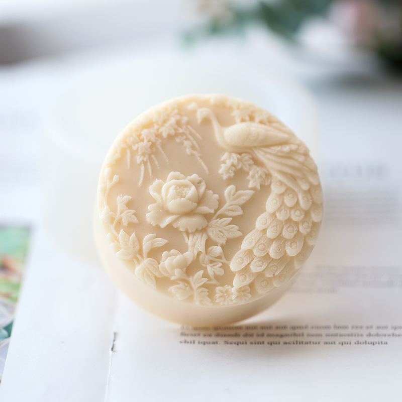 공작 꽃 패턴 실리콘 비누 금형 유연한 수제 라운드 비 - Soap Making Line 리뷰 및 가격