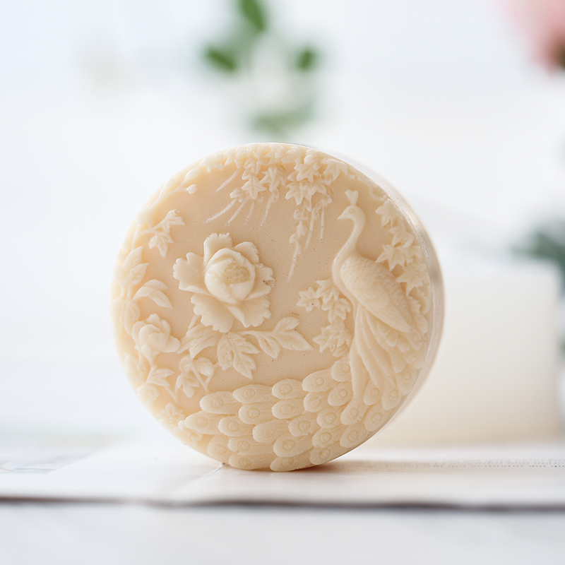 공작 꽃 패턴 실리콘 비누 금형 유연한 수제 라운드 비 - Soap Making Line 리뷰 및 가격