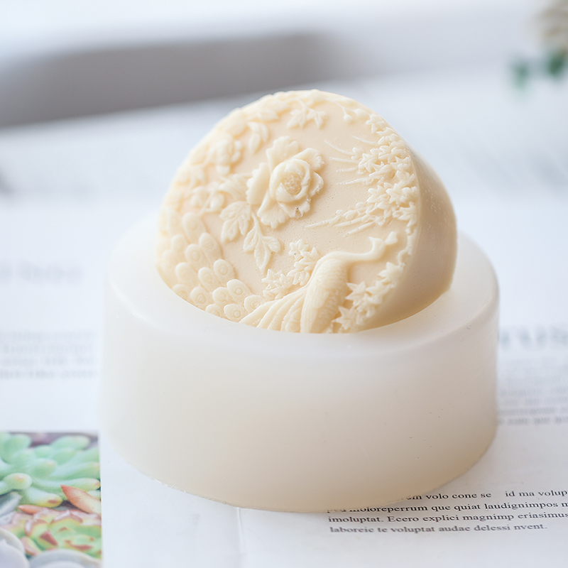 공작 꽃 패턴 실리콘 비누 금형 유연한 수제 라운드 비 - Soap Making Line 리뷰 및 가격