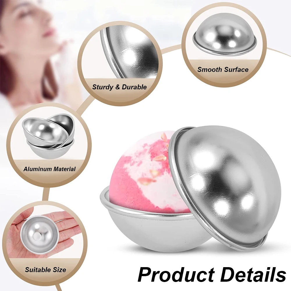4개/세트 반원형 구 모양의 욕조용 볼 몰드, 알루미늄 - Soap Making Kit For Beginners 리뷰 및 가격